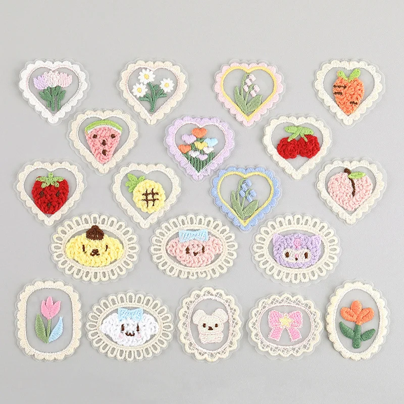 Love Lace Yarn Embroidery Flower Stickers Phone Cases Gauze Skirts Pants Headwear Decorative Fabrics Clothing Accessories