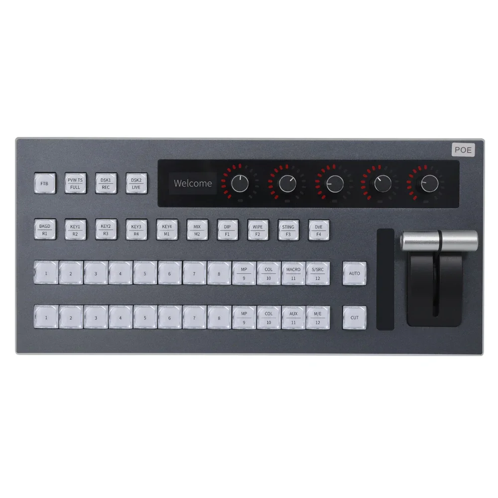 12 Channel Live Streaming Video Switcher With PGM And Multiview USB Type-C Output,support ATEM Switcher,vMix Software