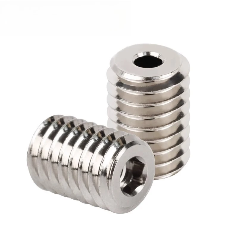3D Printer Accessories Volcano Heating Block Transition Block V6/CHT Nozzle Copper Alloy Transition Block M6 Thread