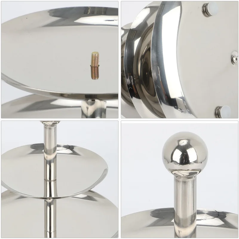 Fruit plate three-layer snack cake plate multi-layer pastry living room stainless steel tray rack