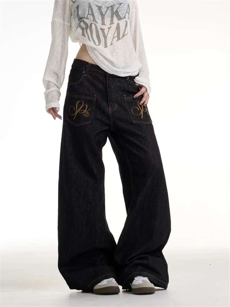 

American Vintage Sweetheart Jeans for Women 2025 New Loose Slim Versatile Casual Wide Leg Long Pants