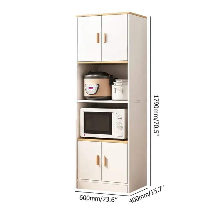 خزانة جانبية متعددة الطوابق للمزرعة رف مطبخ للميكروويف مع باب خزانة متعددة الوظائف لتخزين المنزل المحمول #3