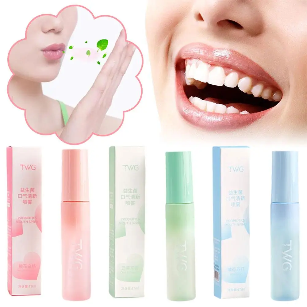 Portable Mint probiotik Oral semprot segar Oral menghilangkan rasa buah alami semprot Oral probiotik napas penyegar Ba G9P3