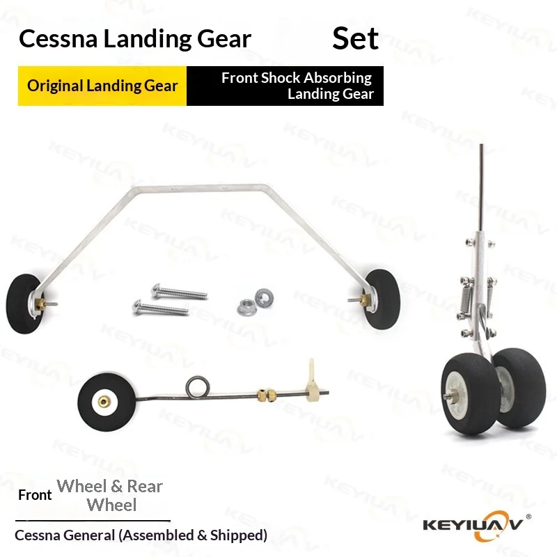 Cessna 182 Landing Gear Rc Fixed Wing Airplane Upgrade Aluminum Alloy Shock Absorbing Front 3 Point Steering 40Mm Sponge Wheels