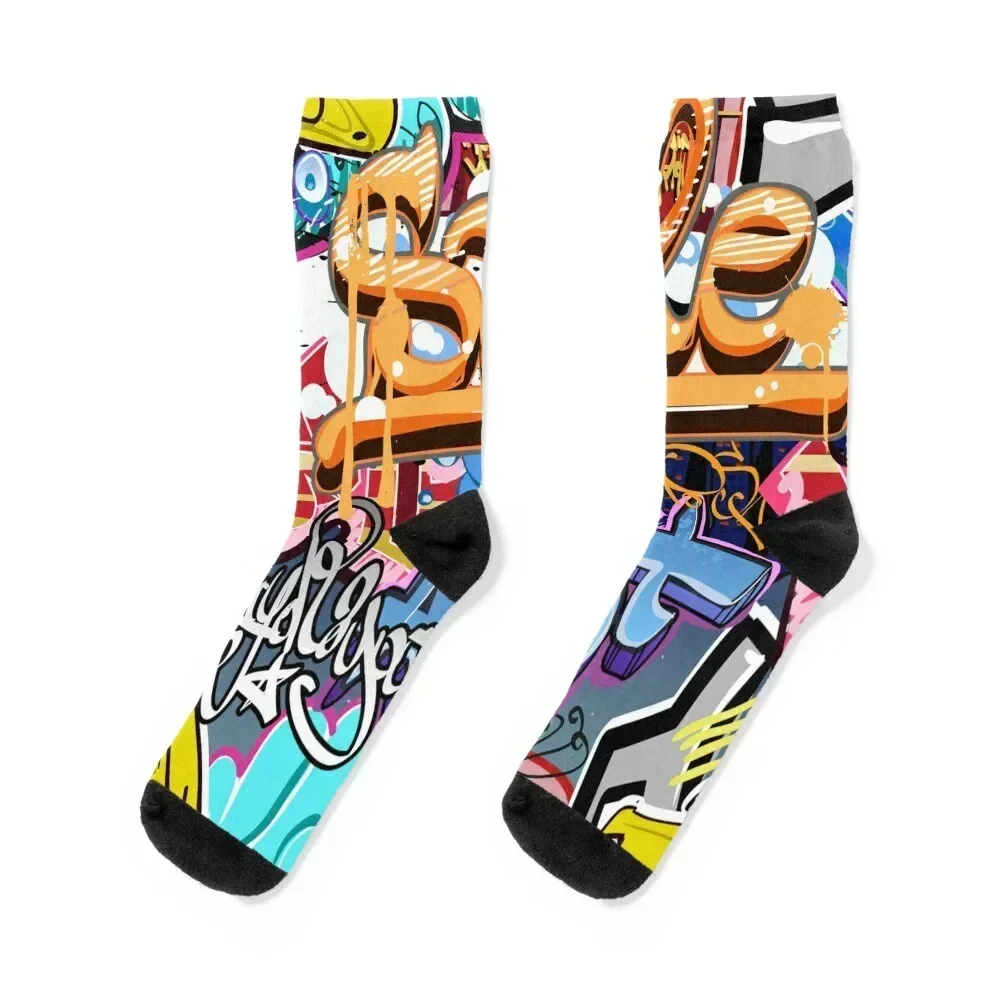 Graffiti Socks kawaii new year short christmas gifts Woman Socks Men's