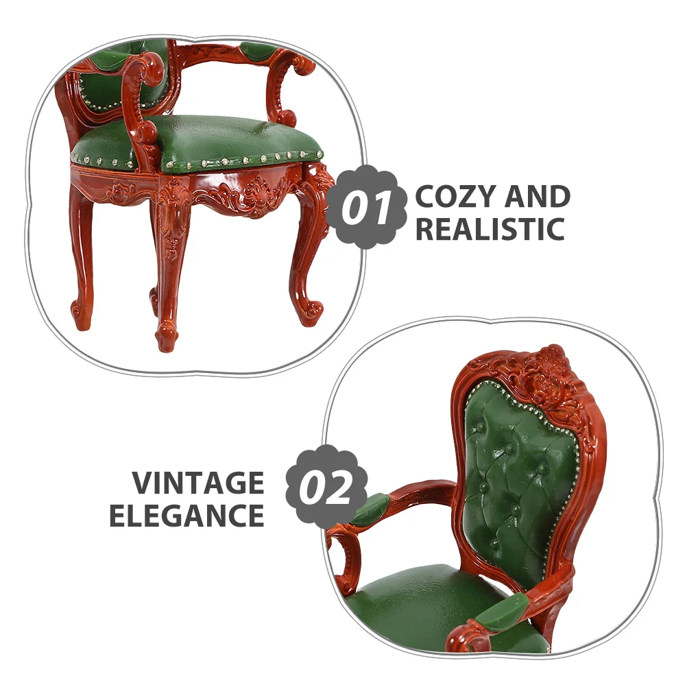 Fauteuil Miniature en bois, échelle 1:12, meubles Vintage, décoration de salon, Mini chaises pour maison de poupée, 2 pièces
