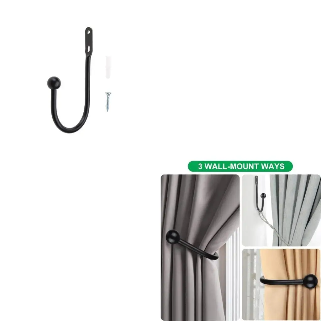 L43A Wall Mounted Drapery Tiebacks Heavy Duty Metal Decorative Drapery Curtain Holder