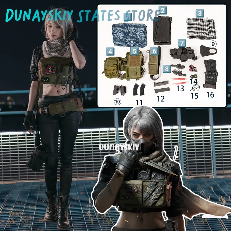 

Game Delta Force Mai Xiaowen Cosplay Costume Special Forces Tactics Subdue Unisex Outfit Hacker Claw Role-play Wig Shoe Suits