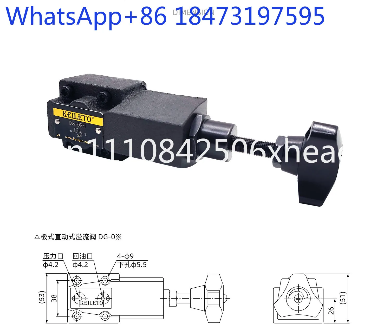Overflow Pressure Regulator Direct Acting Overflow Valve DT/DG-02-B/C/H-22 Pressure Valve, Safety Valve