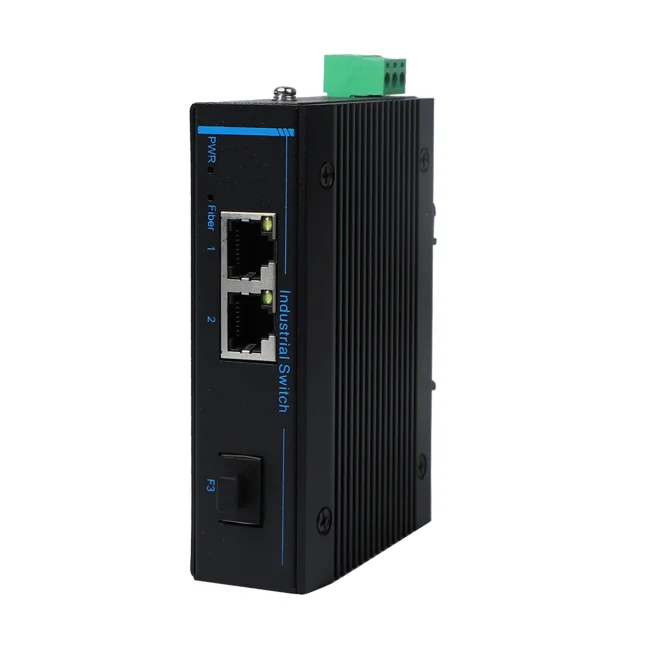 Industrial Ethernet Switch 2 Port Gigabit DC Input Network Switch SFP RJ45 DIN-rail Ethernet Switch