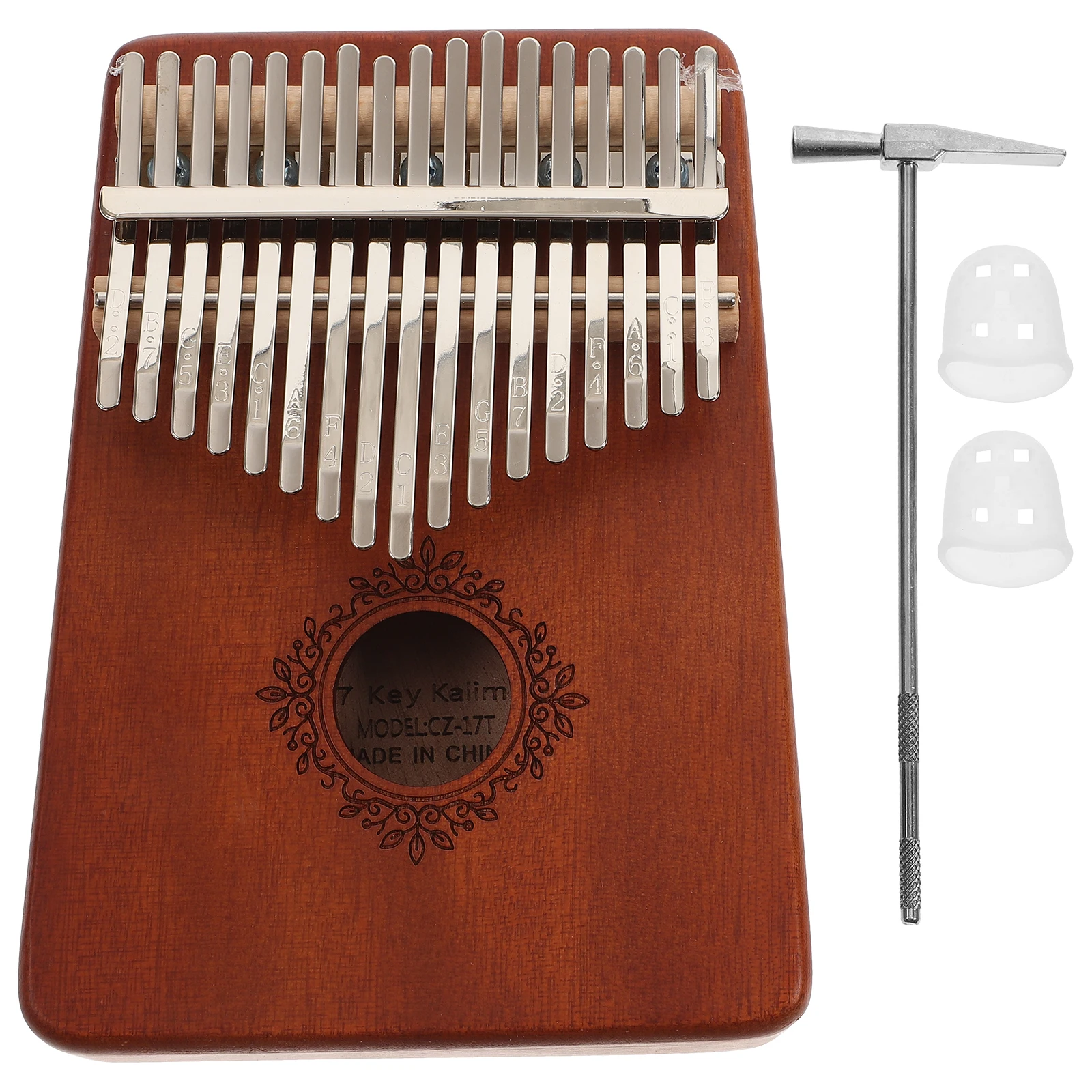 

17 Keys Thumb Piano Kalimba Instrument Portable Wooden Finger Smooth Edges Durable Musical Talent Full Melodious Sound Relieve