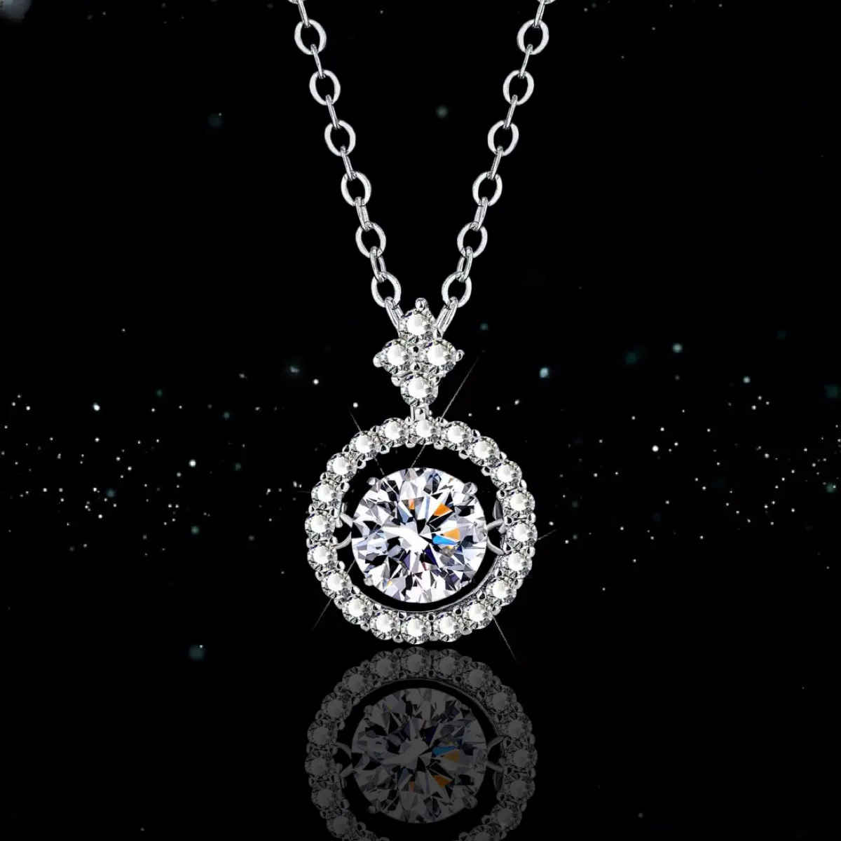 1 CT Moissanite Pendant For Women Simulated Diamond Necklace S925 Sterling Silver Jewelry Colar de Prata Valentine's Day Gift