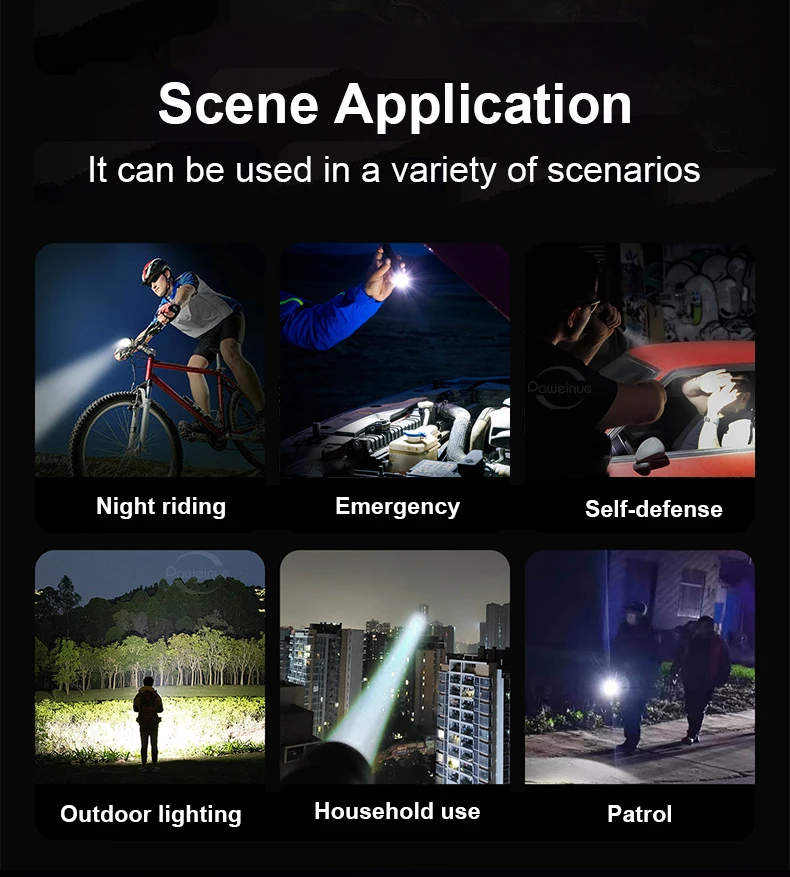 2000000LM Ultra-High Power Flashlight Digital Electronic Display Waterproof Torch Zoom Hand Light Outdoor Camping Lantern