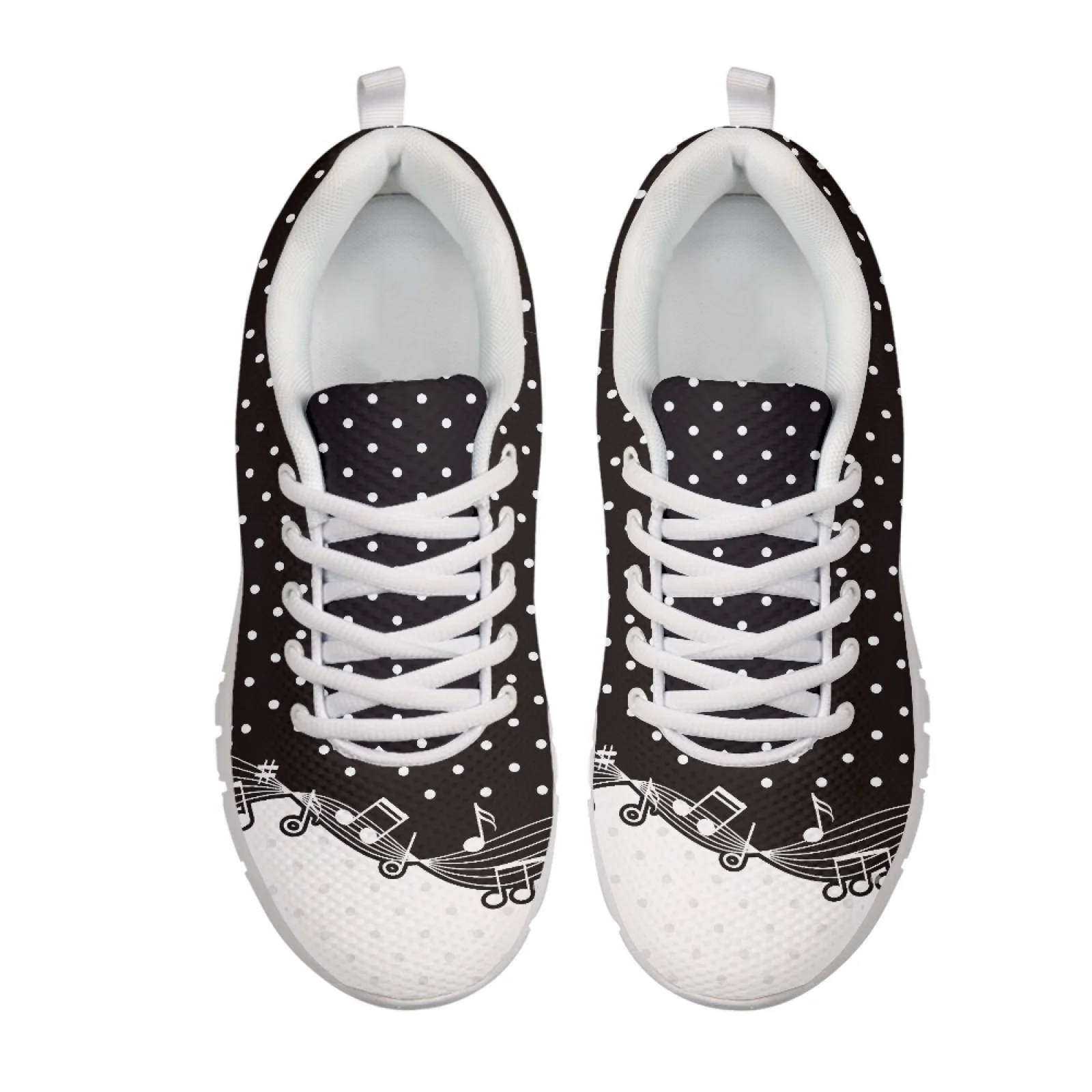 Coloranimal Lace Up Lightweight Running Shoes for Womens Women Sneakers for Work Musical Notes