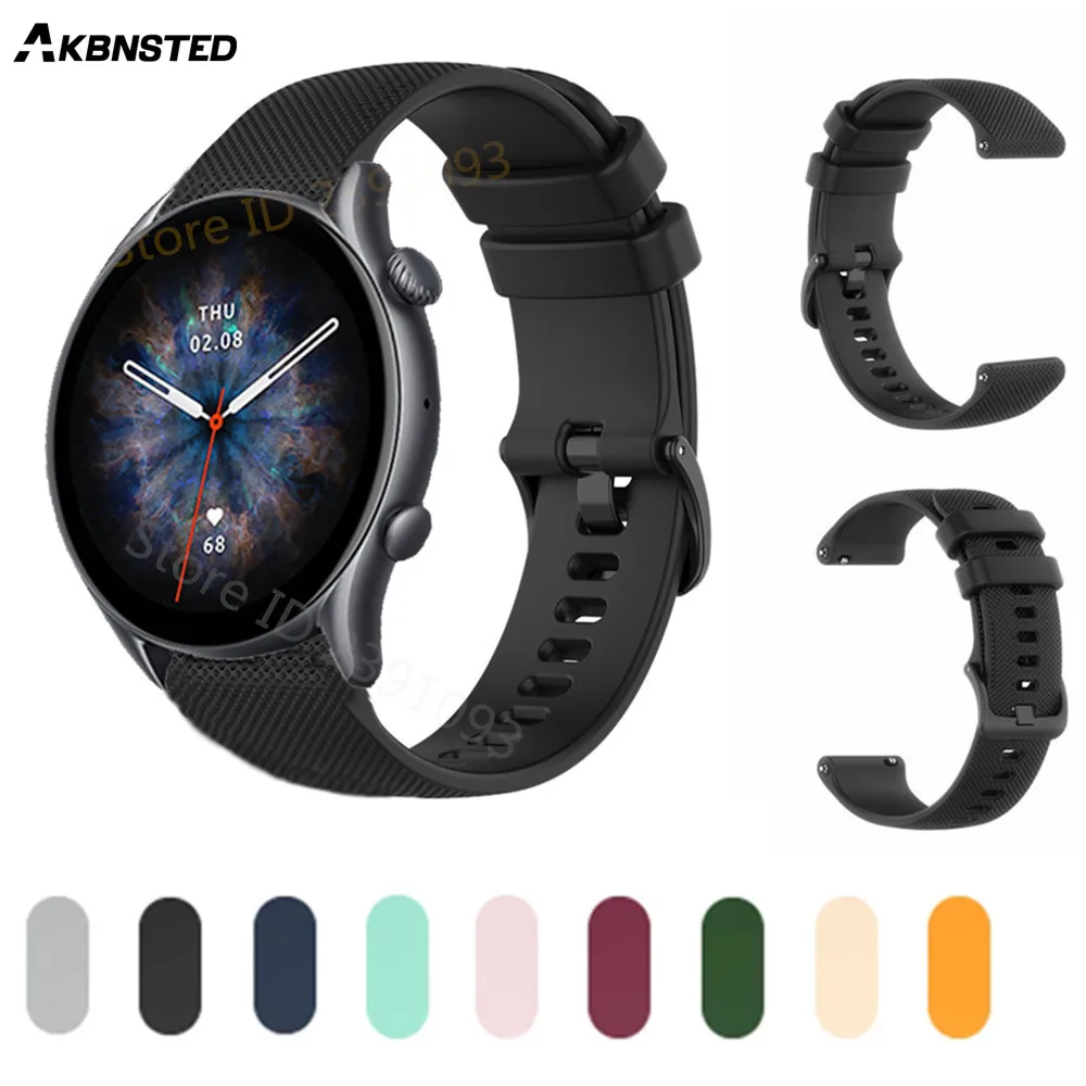 Silicone band For Amazfit GTR 3/GTR 4/GTR 3 pro/GTR 2/2e/GTS 4/GTS3/2/2e/GTS2 Mini Sport Watch Bracelet Amazfit bip strap correa