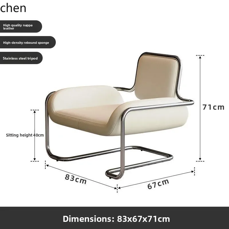 DSA Stainless Steel Convex Chair Living Room Reception Lounge Chair Single Sofa Chair