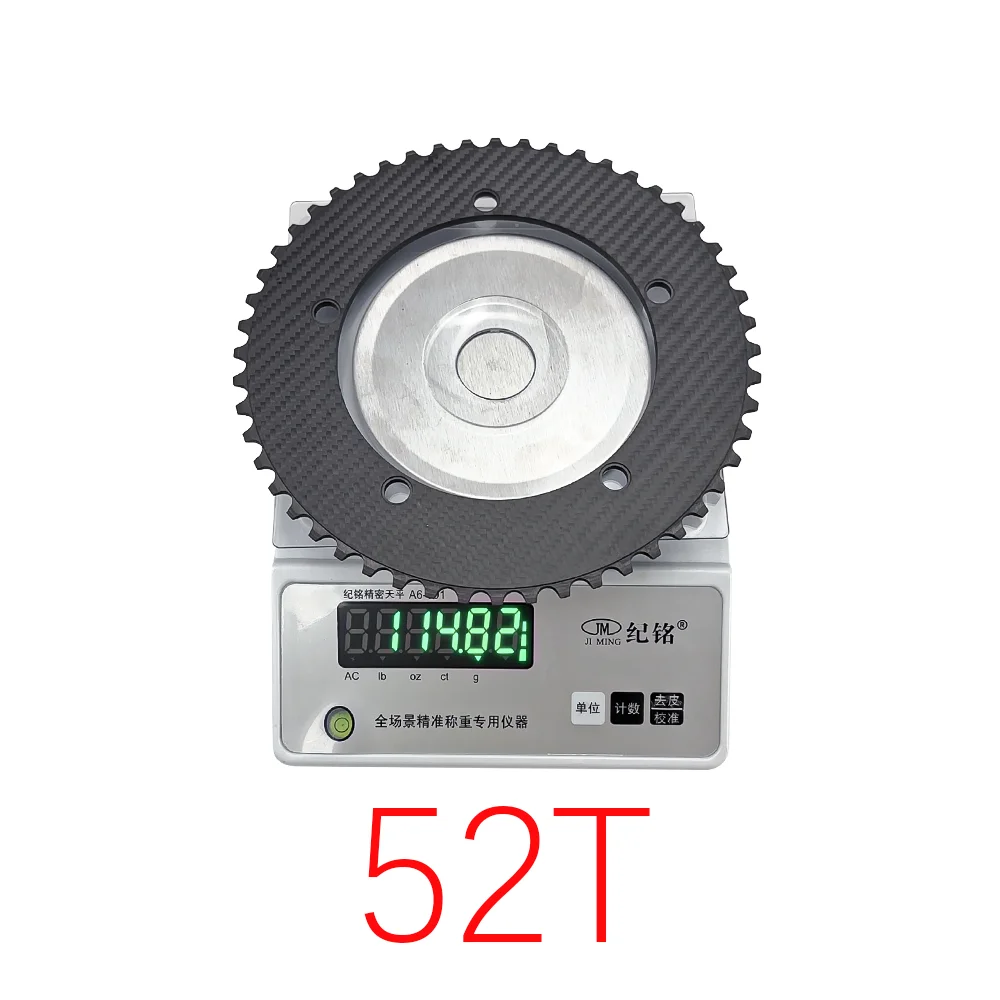 BALUGOE koolstofvezel kettingblad BCD 144mm 49T-64T Ketting 5-gat crank fixed gear fiets TT fiets Unidirectionele gear