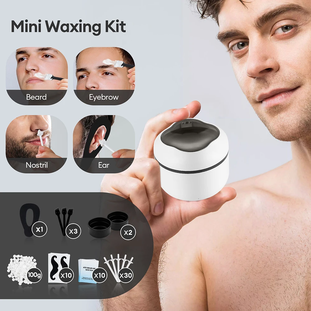 مجموعة الصبح الصغيرة غير مؤلم طقم شمع الأنف المحمولة USB الشمع الفاصوليا ذوبان وعاء أكثر دفئا للشفاه الحاجب الأنف الأذن السوالف إزالة الشعر #1