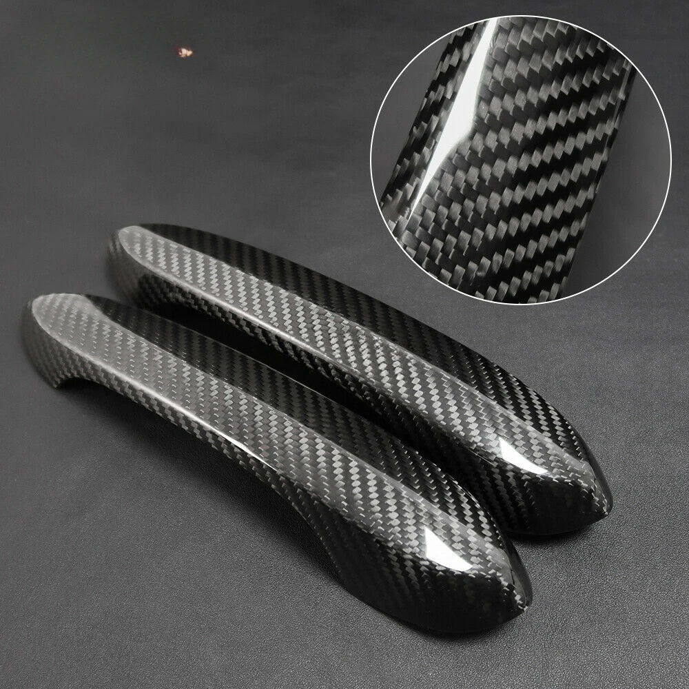 2pcs Car Exterior Side Door Handle Cover Trim For Toyot GR Supra TRD A90 MK5 2019-2021 Dry Carbon Fiber Car Accessories