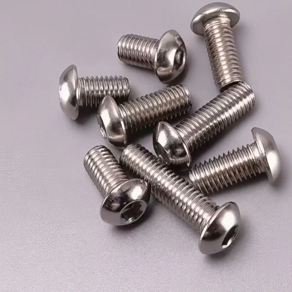 10# 1/4'' 5/16'' UNC UNF ISO7380 SUS304 Hex Socket Button Round Head Screws Allen Key Bolt Full Threaded