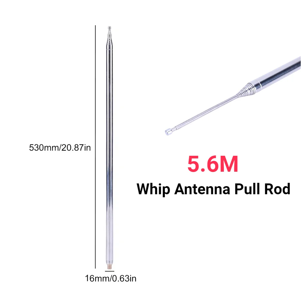 5.6M Stainless Steel Telescopic Whips DIY Telescopic Antenna Radio Antenna for HF Radio V Antenna GP Antenna Yagi Antenna