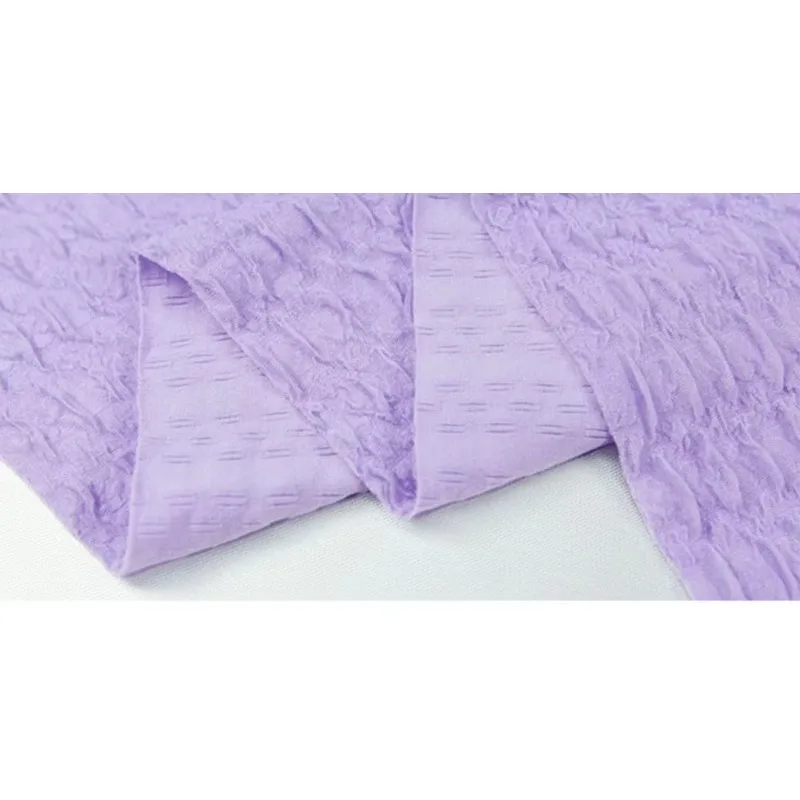 Bubble Wrinkle Knitted Elastic Plush Embroidered Fabric 3D Ruffled Texture Material For Baby Dress Women Clothing DIY Sewing