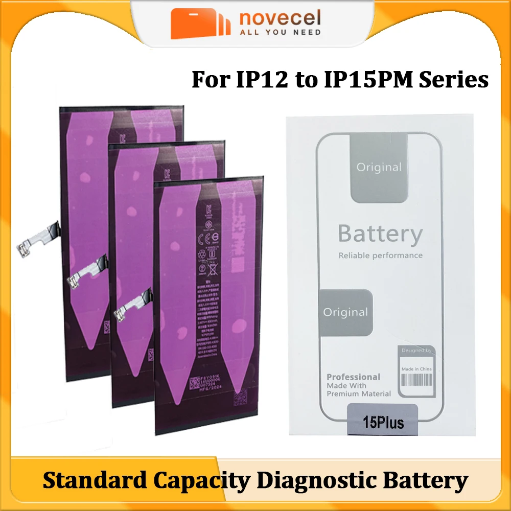 

5pcs Diagnostic Battery Ori Capacity No Pop Up Message Run Diagnose 100% Health For iPhone 12 13 Pro Max 14 Plus 15Pro 12 Mini
