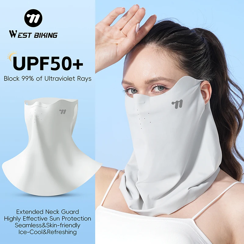 

WEST BIKING летняя походная велосипедная бандана с подвесными ушками из ледяного шелка UPF50 + шарфы уличная дышащая маска оборудование для защиты от ультрафиолета