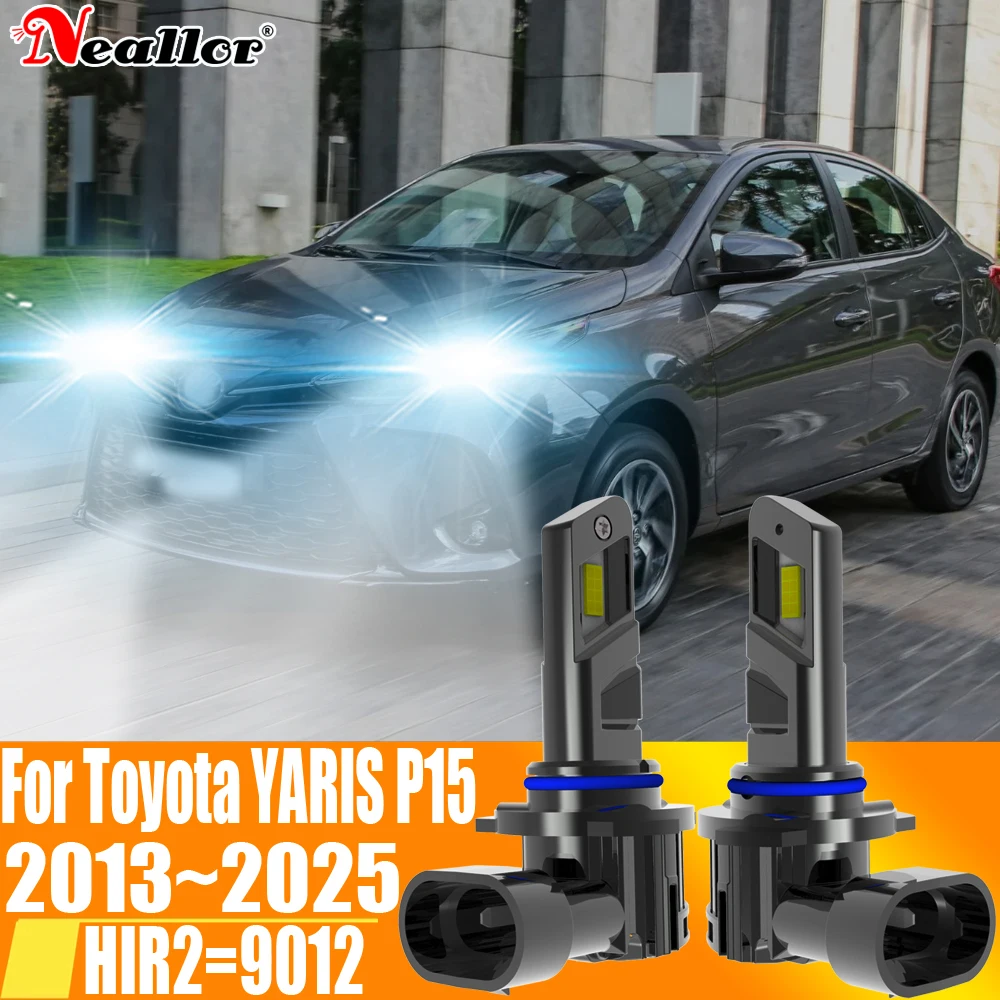 2pcs HIR2 9012 Led Headlight Canbus Car Bulb High Power Auto White Light Turbo Diode Lamp 12v 55w For Toyota YARIS P15 2013~2025