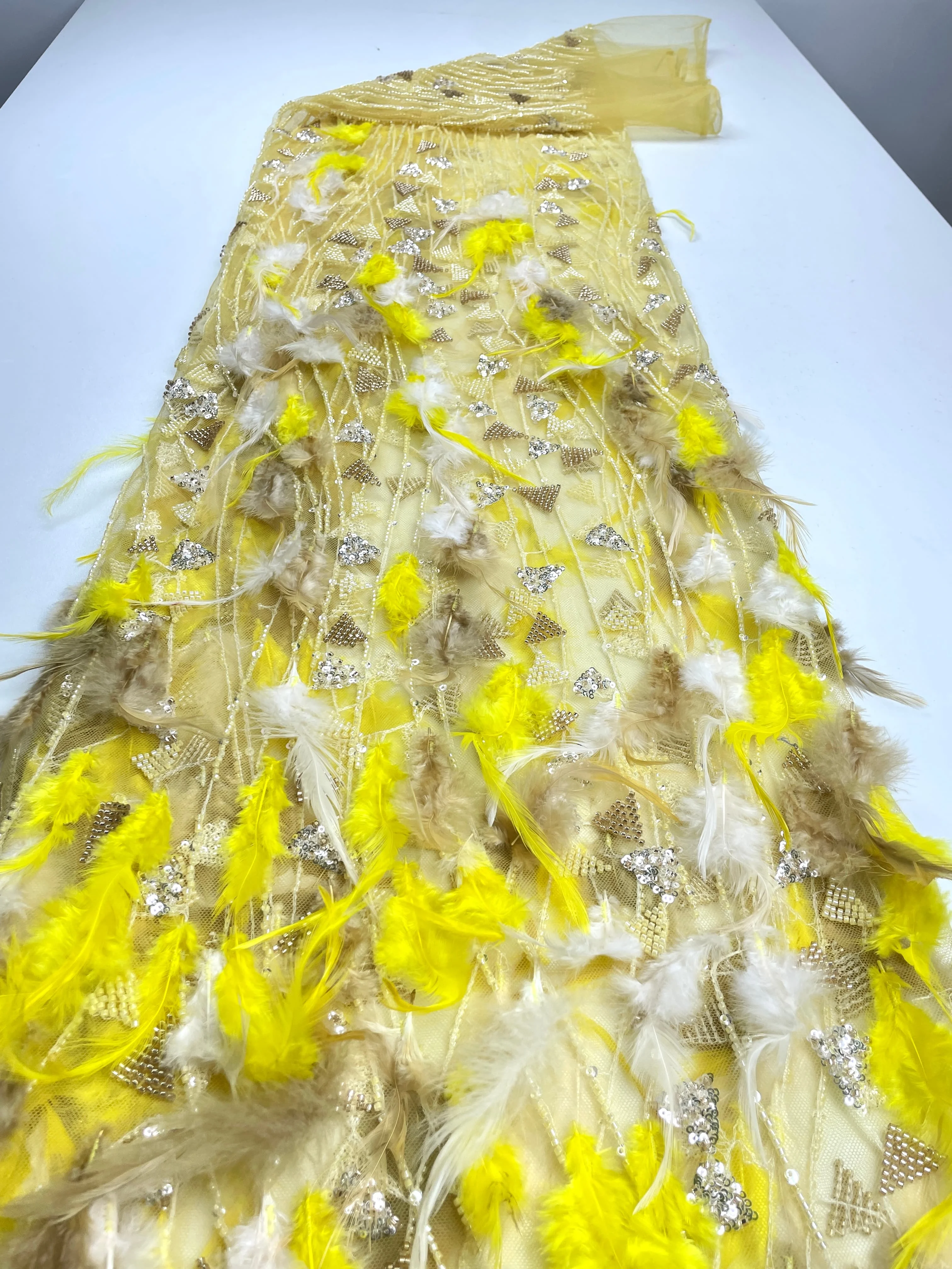 Свадебное платье с полосатыми аппликациями из бисера и блесток, тюль и кружевная вышивка, элегантный материал свадебного платья