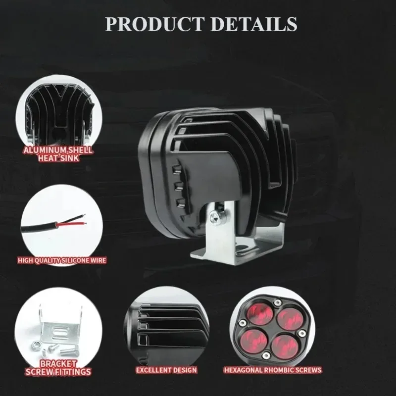 

40 Вт 3-дюймовая квадратная светодиодная рабочая панель для 4x4 внедорожных грузовиков, автомобильных противотуманных фар, 12 В 24 В, хит продаж