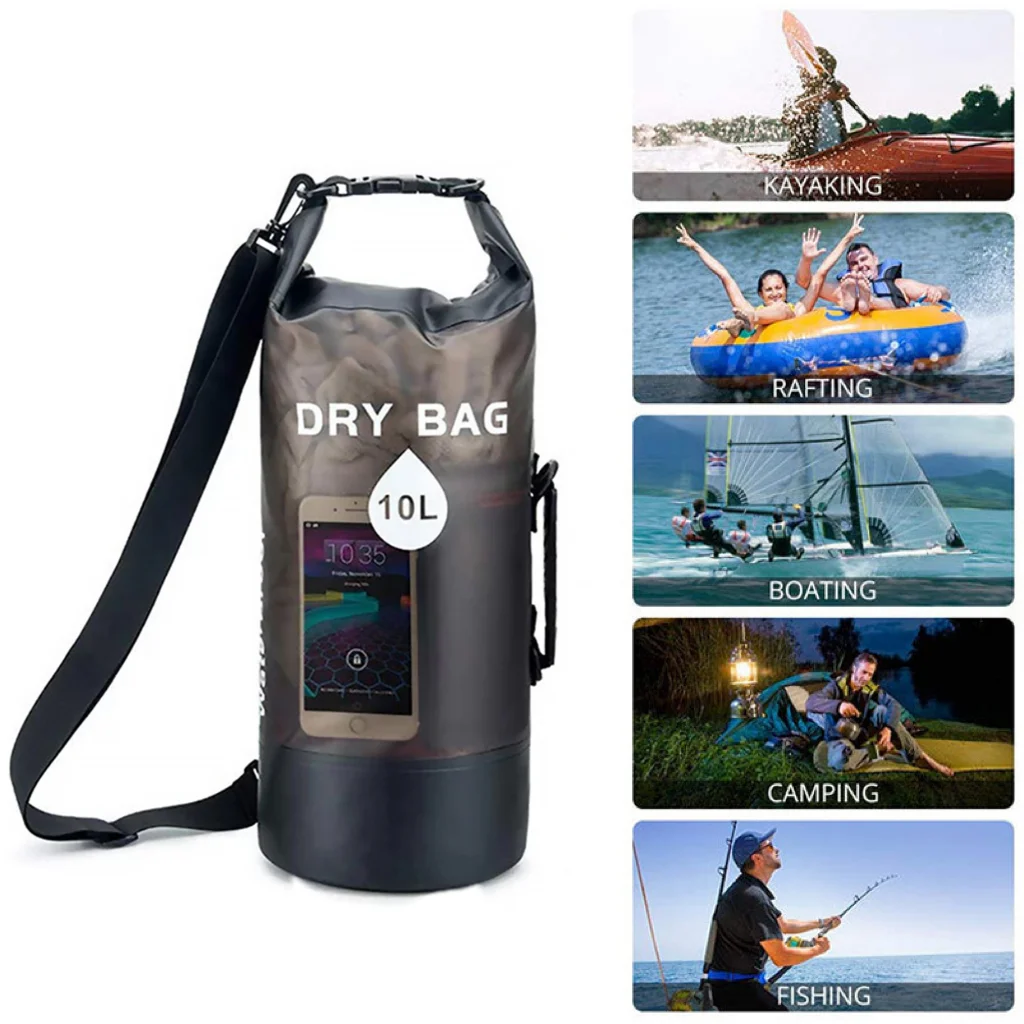 Waterproof Dry Bag PVC Beach Backpack Swimming Sack with Drawstring for Outdoor Sports Travel Camping Hiking Surfing