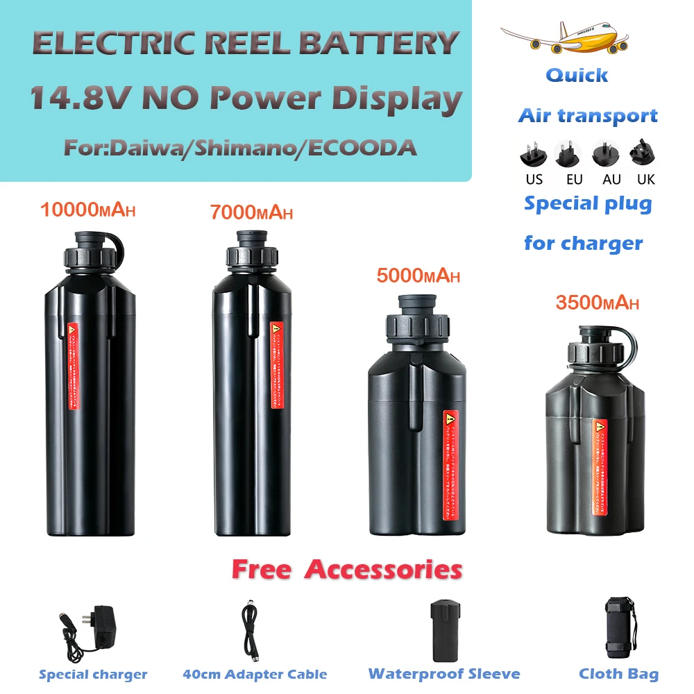 

7000mAh 5000mAh Electric Fishing Reel Battery For SHIMANO DAIWA ECOODA 3500mAh 10000mAh Electric Sea Fishing Reel Wheel Battery