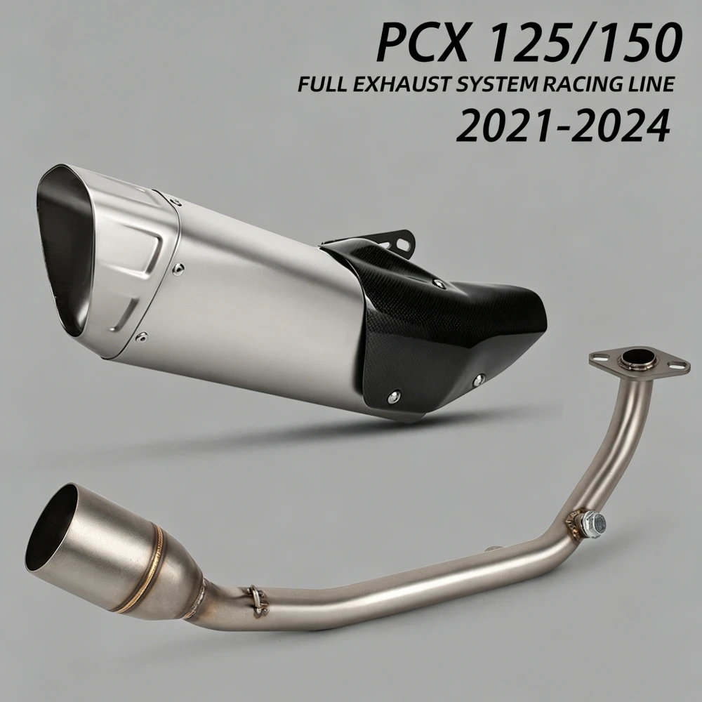 PCX125 Moto Exhaust System For Honda PCX125 PCX150 PCX 125/150 2021-2024 Motorcycle Exhaust Front link pipe high quality muffler