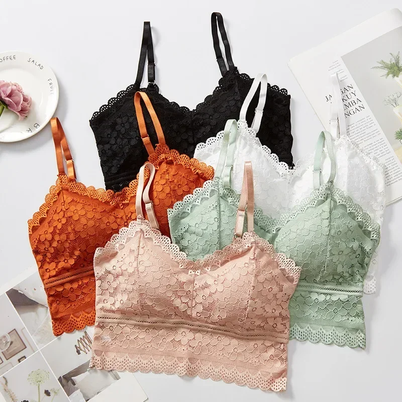 

Summer Lace Backless Wireless Lace Bra Women's Underwear Prevent Exposure Comfortable Base Shirt Camisole Tube Top Bodysuit