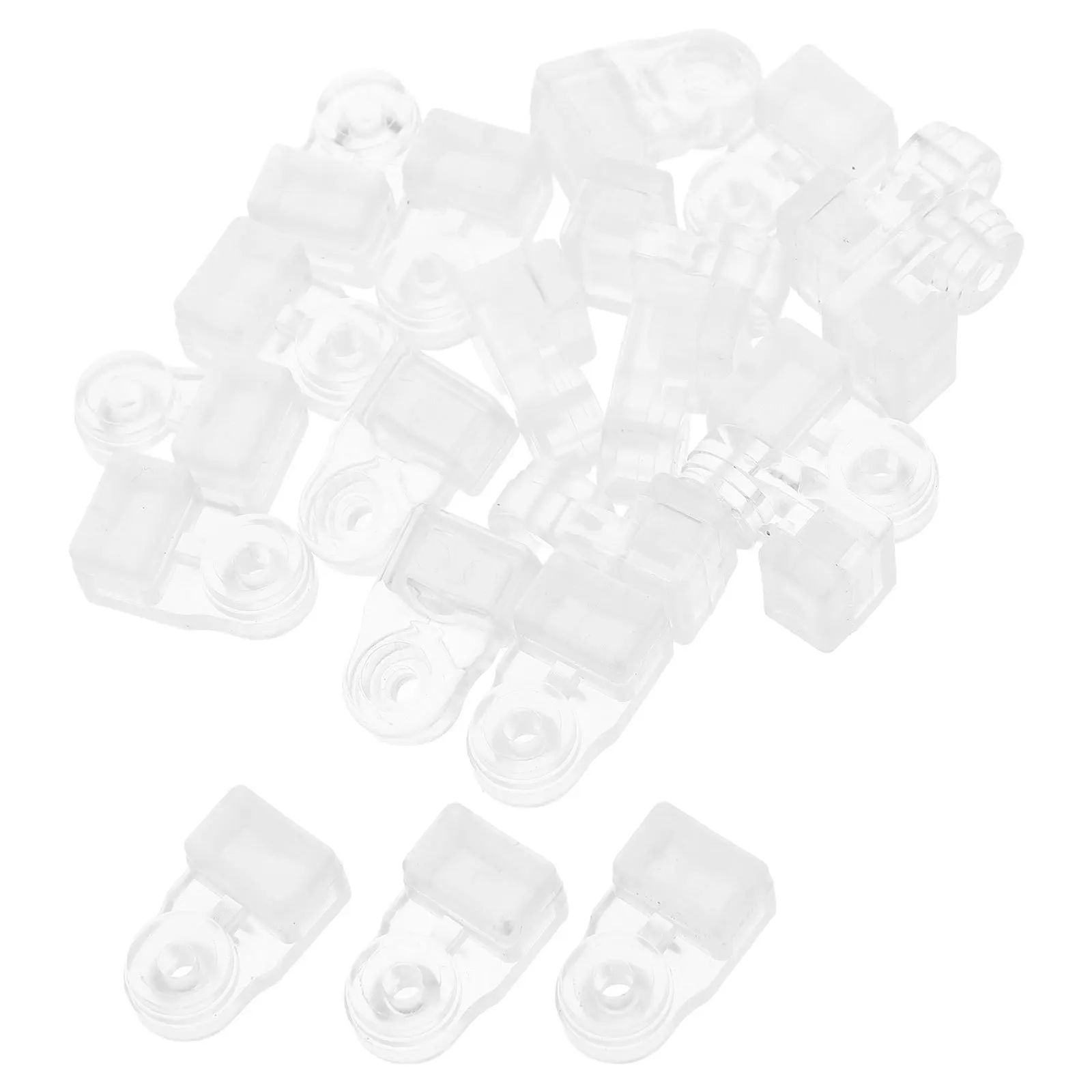 

35Pcs Mirror Clear Clips Thick Plastic Reinforced Metal Screws Glass Retaining Clamps for Cupboard Bathroom Glass Door Fixing