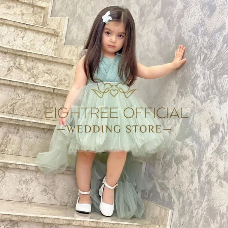 Eightree Dideyttawl Customized Girls Formal Princess Gowns Flower Girl Dresses For Wedding Party Tulle Junior Bridesmaid Dress