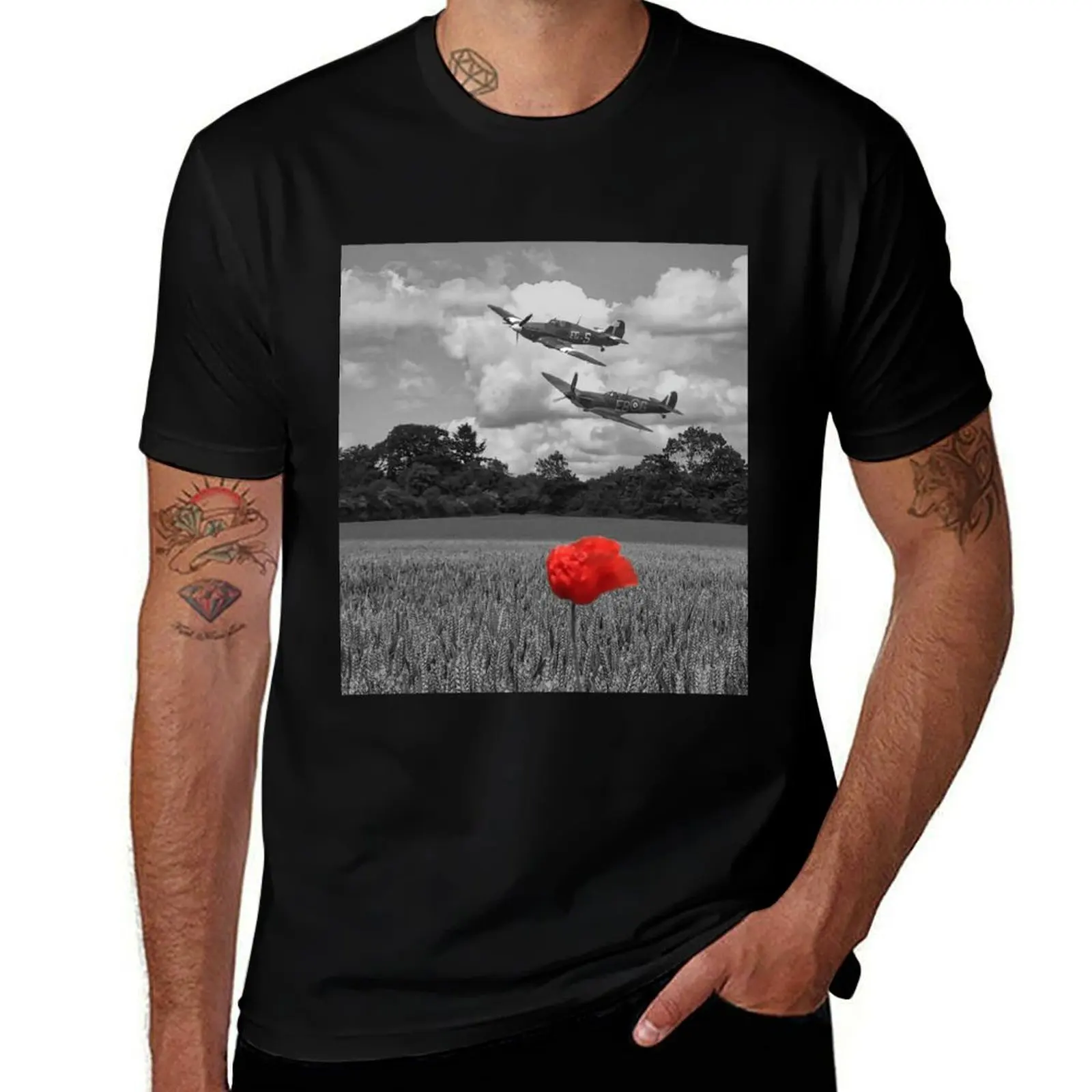 Spitfire and Hurricane Low Pass T-Shirt High Elasticity Sports T-Shirt