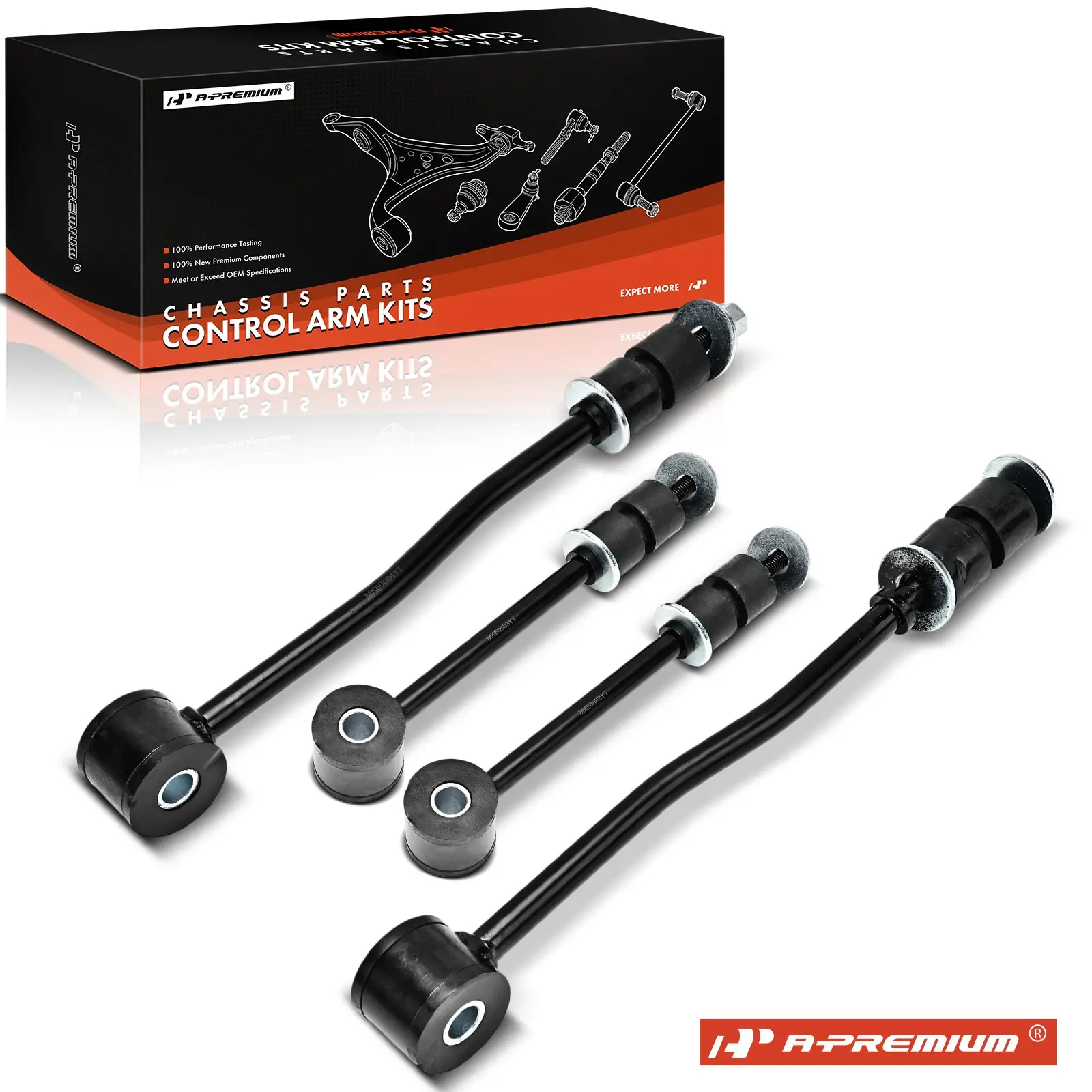 A-Premium 4x Front and Rear Sway Bar Link for Ford F-53 Motorhome Chassis 1994-1997 F-59 Commercial Stripped Chassis 1994