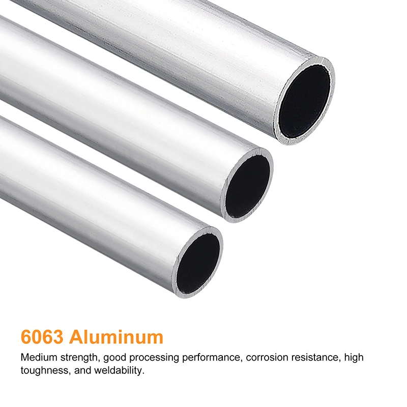 3pcs OD 5/6/7/8/9/12/13/14/15/16/20mm 6063 Aluminum Round Tube 300mm Length Seamless Round Pipe Tubing Models Crafts Making