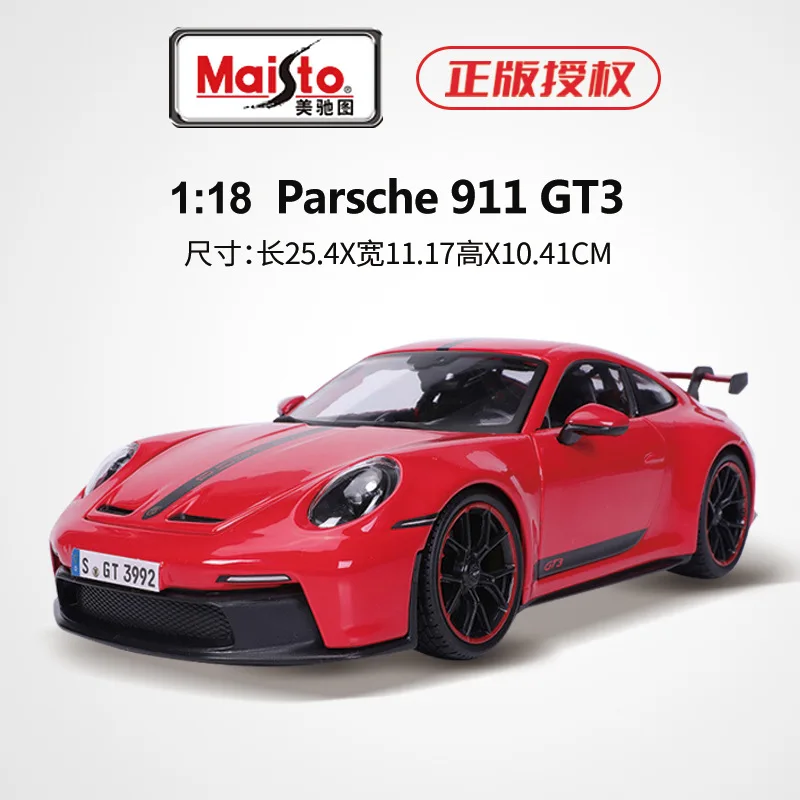 Maisto 1:18 2022 Porsche 911 GT3 racing edition die casting alloy