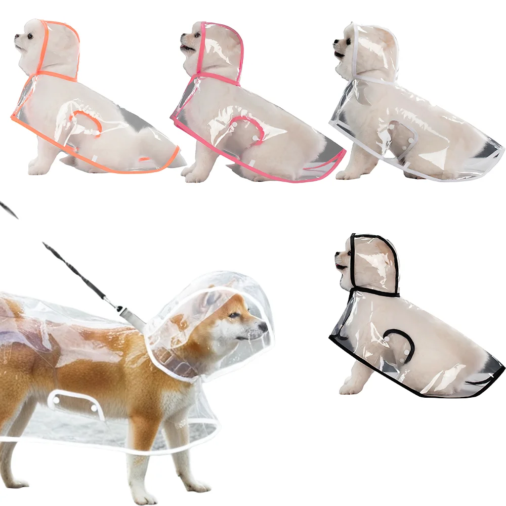 Transparenter Hunde-Regenmantel, Wasserdichte Winddichte Haustierkleidung, Regenmantel für Mittelgroße und Große Hunde, 1 Stück