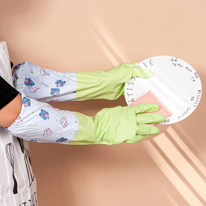 Waterproof Rubber Latex Dishwashing Gloves, Durable Cleaning, Housework Chores, Kitchen Tools