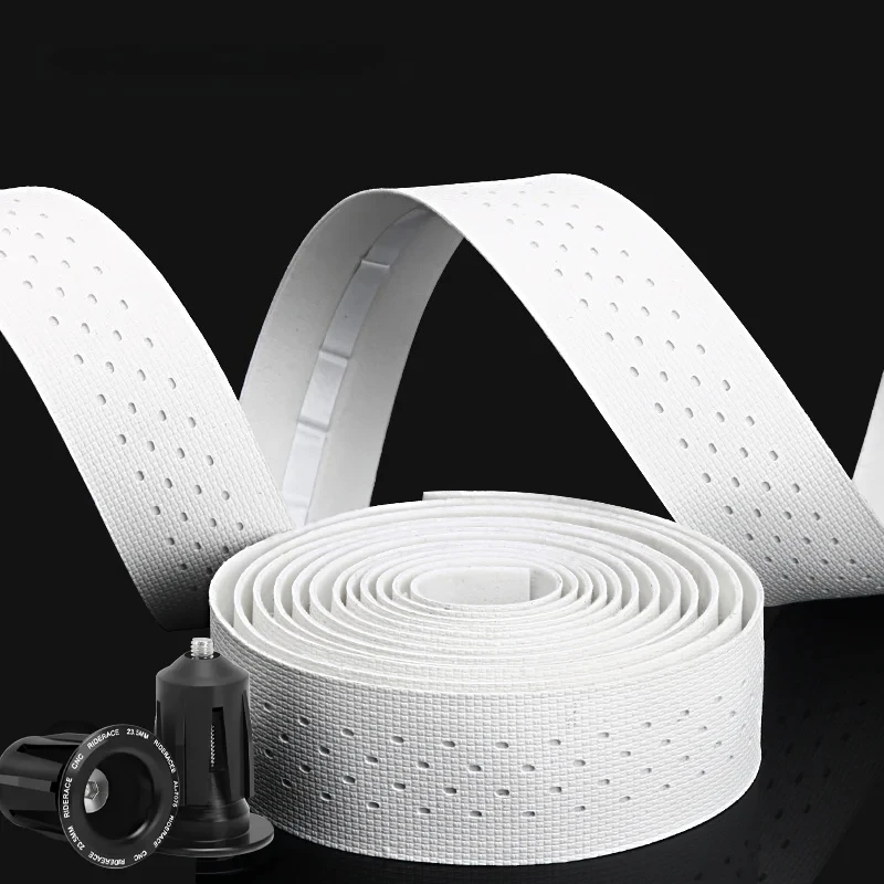 

1Pair Road Bike Handle Bar Tape Perforated Breathable Bicycle Handlebar Tape Anti-Skid Shock Absorbing With 2 Bar Plugs