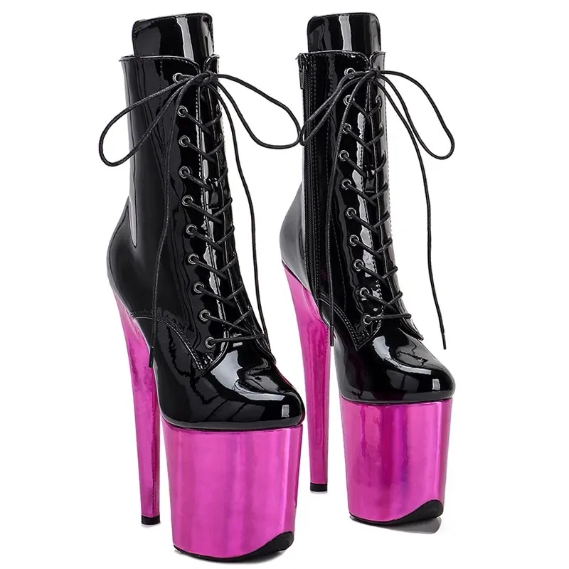 

New Fashion Women 20CM/8inches PU Upper Plating Platform Sexy High Heels Boots Pole Dance Shoes 129