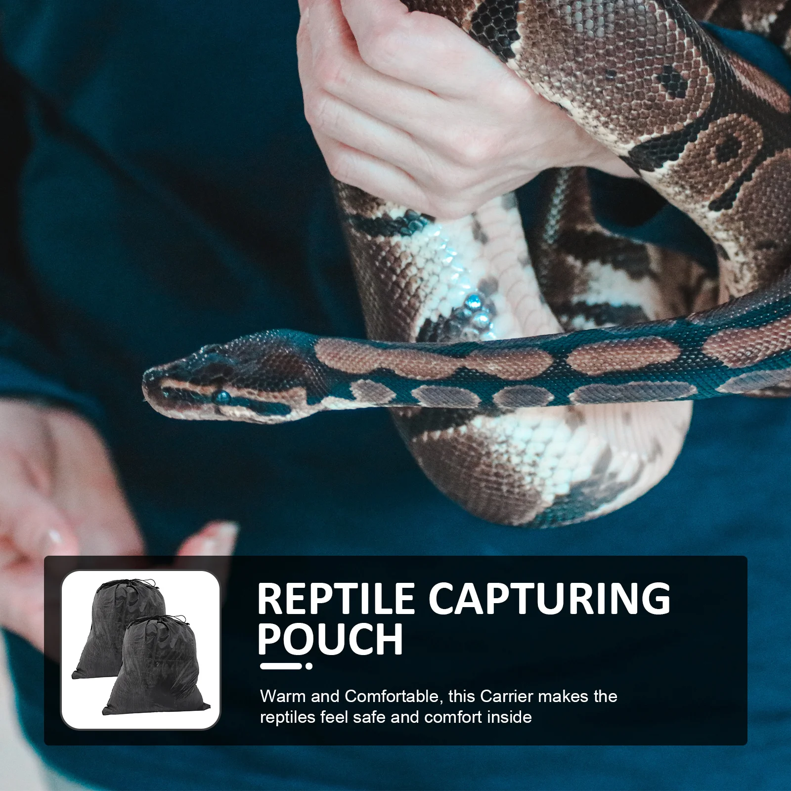 

2Pcs Reptile Carrier Nylon Adjustable Drawstring Small Portable Pet Bag Travel Carrier Bite Avoid Small Nylon Bags