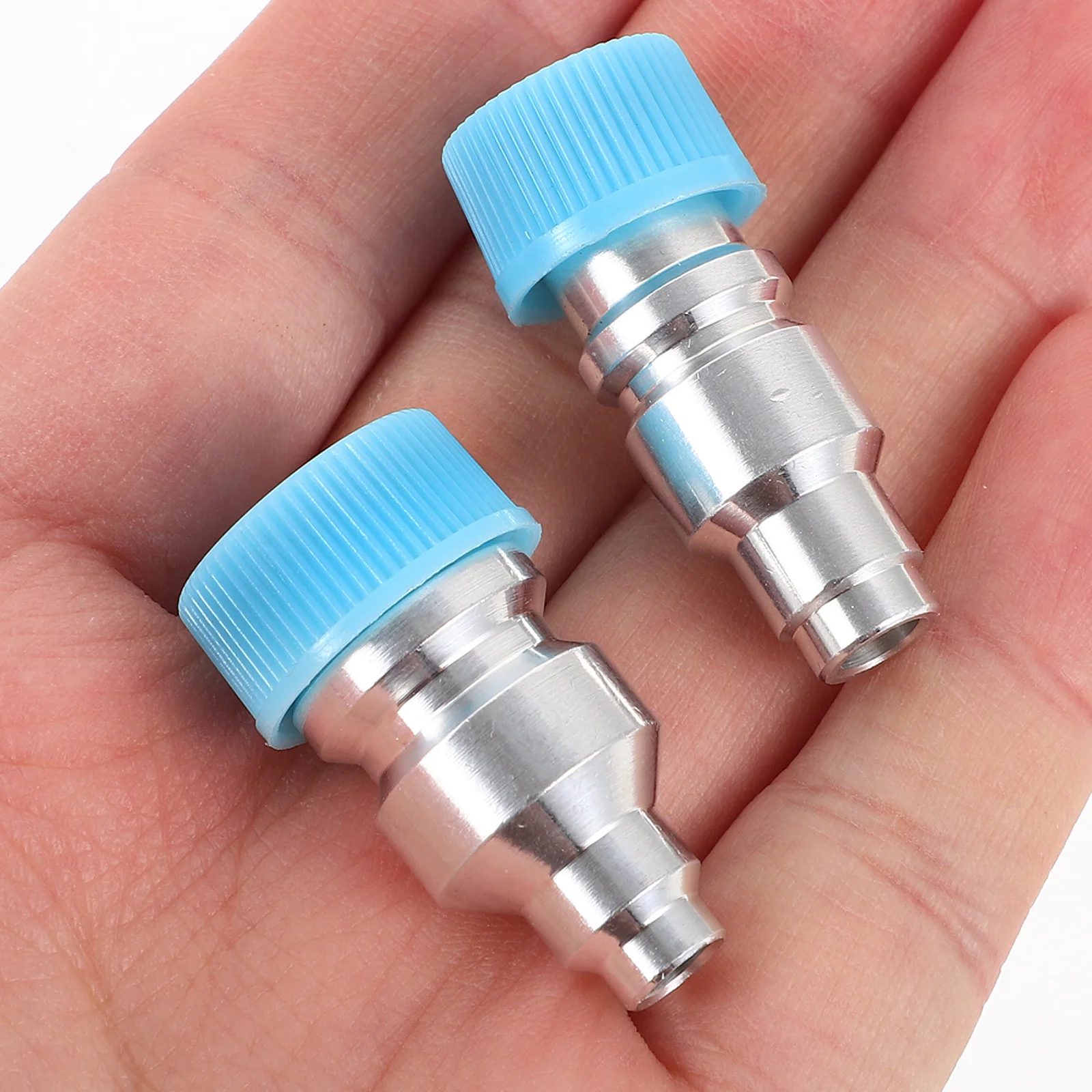 

2pcs Car Air Conditioning Connector High Low Pressure Aluminum Adapter Quick Fittings Hose Tool Vacuum Coupling Refrigerant Ac
