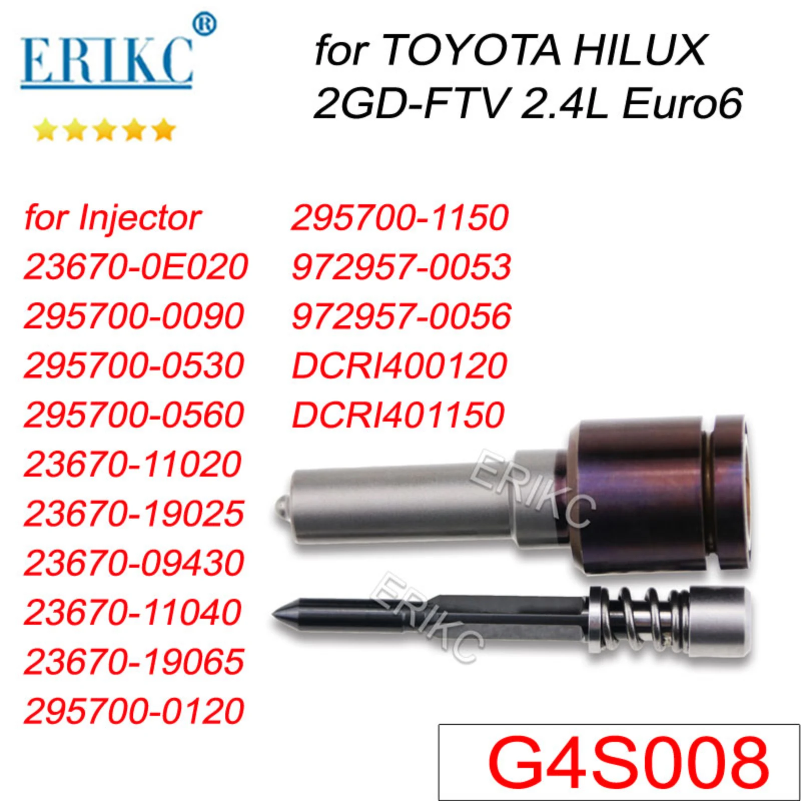 

23670-11020 23670-19025 G4S008 Fuel Injection Nozzle Tip 23670-0E020 Spray For DENSO Piezo TOYOTA HILUX 2GD-FTV 2.4L Euro6