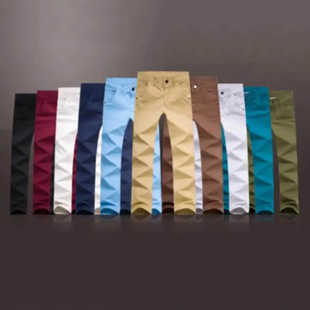 

Men Casual Pockets Solid Color Straight Long Pants Trousers Cotton Plus Size Trousers