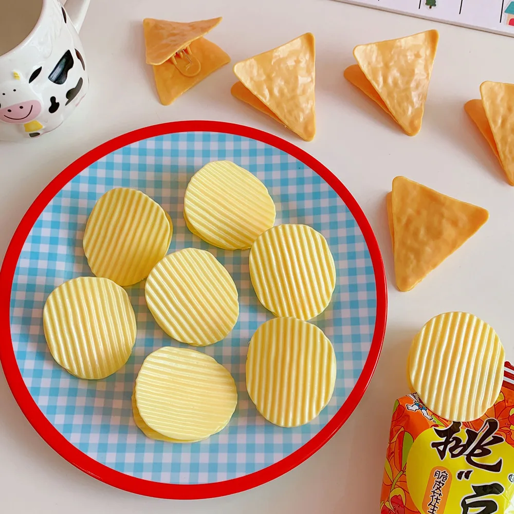 2/5/10 Pcs Instagram Yellow Potato Chip Clip Cute And Minimalist Student Book Storage Materials Notes Snacks Photos Ledger Clip
